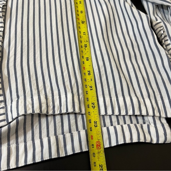 J. Jill Striped Button Up Shirt White and Blue - Picture 11 of 11